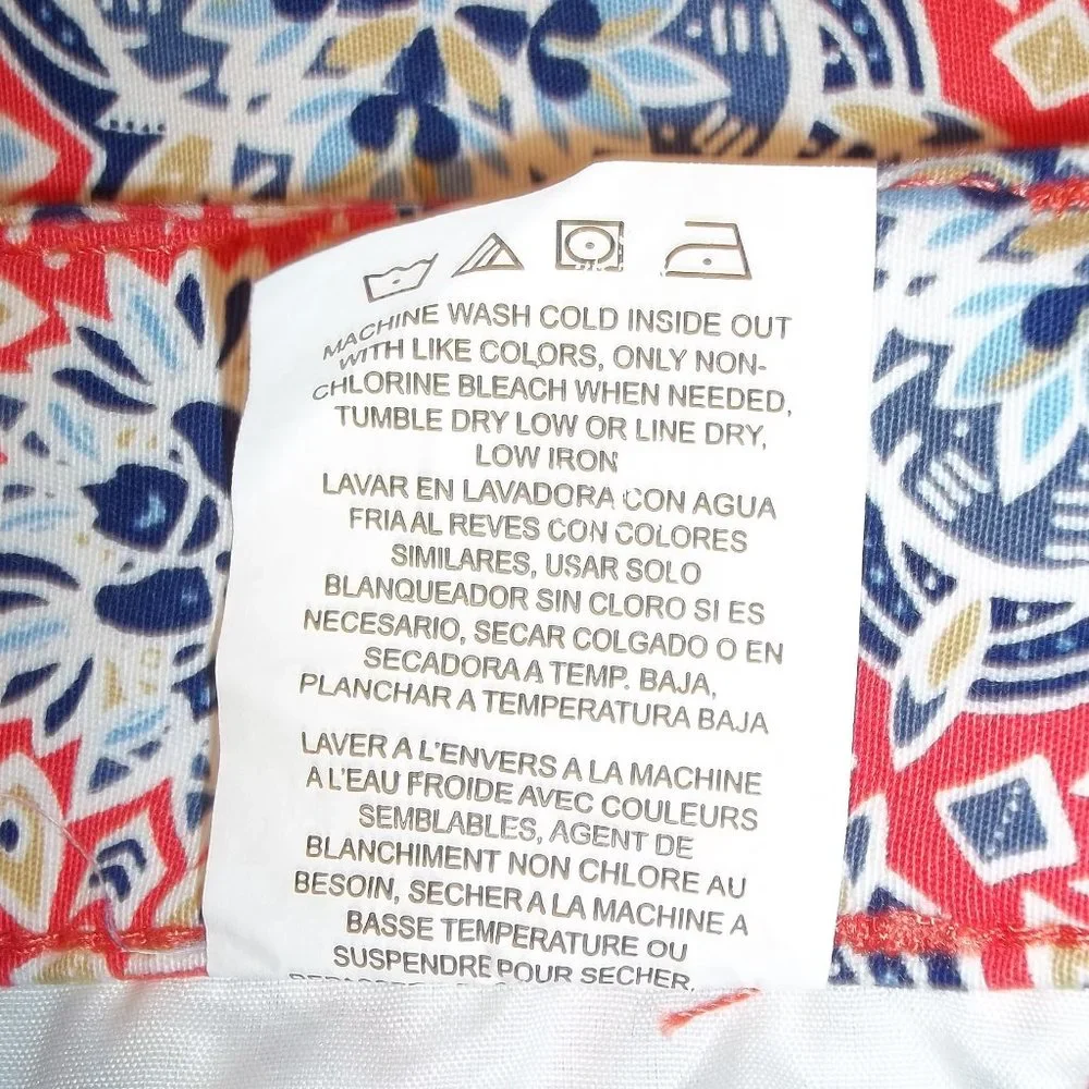 Lee Womens Shorts Size 16M Midrise Fit Geometric Casual Orange Blue White NWT - Picture 7 of 7